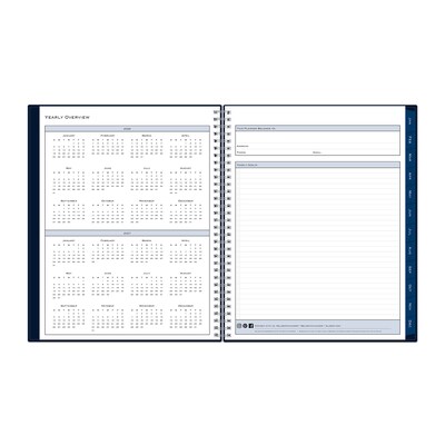 2026 Blue Sky Passages 8.5" x 11" Calendar Year Weekly & Monthly Planner, Faux Leather Cover, Navy (148659-26)