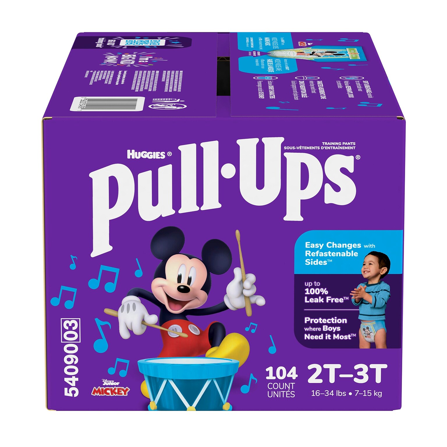 Huggies Pull-Ups Potty Training Pants, Boys 2T-3T, 104/Carton (54090)