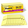Post-it Super Sticky Notes, 3 x 3, Canary Collection, 90 Sheet/Pad, 24 Pads/Pack (65424SSCP)