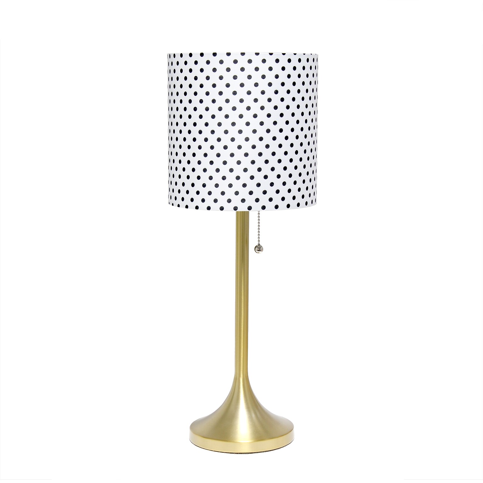 Creekwood Home Modern Glam 21.25 LED Table Lamp, Gold/Polka Dot (CWT-1006-GD)