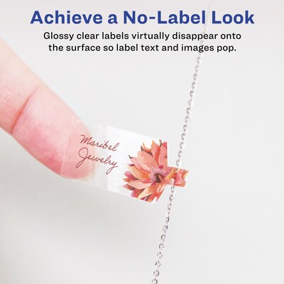Avery Laser/Inkjet Multipurpose Labels, 2.5 x , Glossy Clear, 4500/Box (94749)