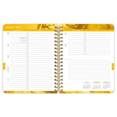 2026-2027 BrownTrout Crackled Blush Wire-O 6.5" x 7.75" Academic Year Weekly Student Planner, Paperboard Cover (9798330708178)
