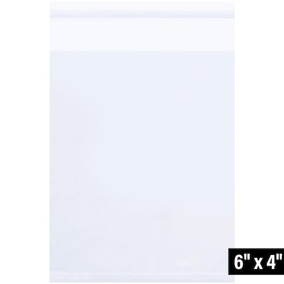 4 x 6 Reclosable Poly Bag, 1.5 Mil, Clear, 1000/Carton (PBR107)