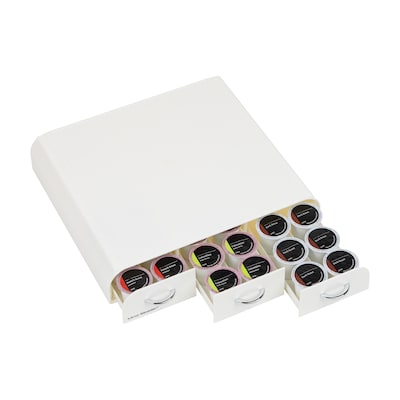 Mind Reader Plastic Single Serve Coffee Pod Storage Drawer, 36 Pod Capacity, White (TRAY6-WHT)