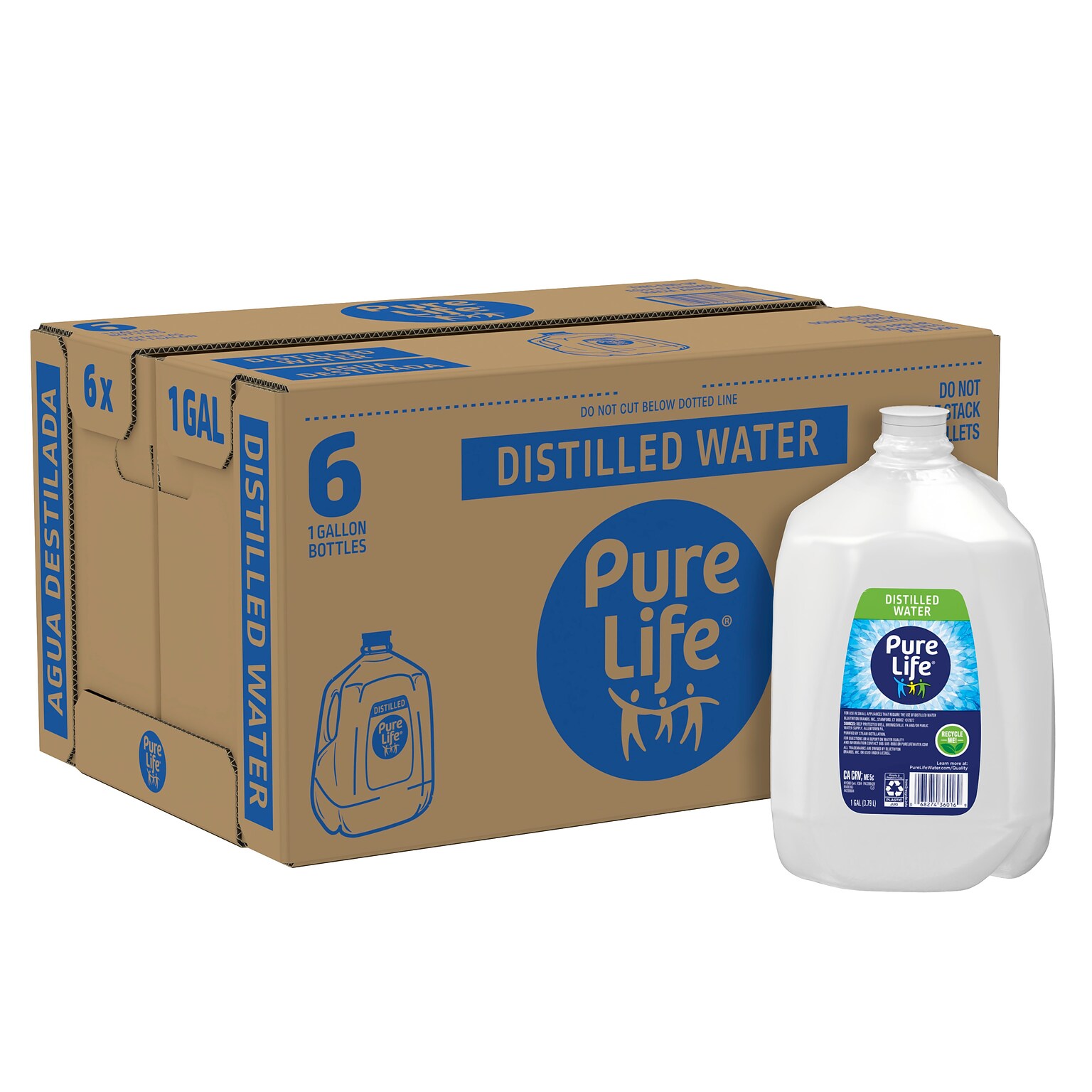 Pure Life Distilled Water, 128 oz., 6 Bottles/Pack (NLE12532472)