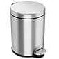 iTouchless SoftStep Round Stainless Steel Step Trash Can with Hinged Lid, 1.29 Gallon (IP01RSS)