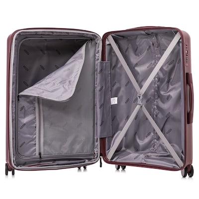 DUKAP Airley 21.85" Hardside Suitcase, 4-Wheeled Spinner, TSA Checkpoint Friendly, Wine (DKAIR00S-WIN)