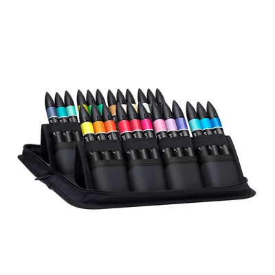 Winsor & Newton Promarker Dual-Tip Arts & Illustration Alcohol Based Marker, Assorted Colors, 24/Pack (WNX0290078)
