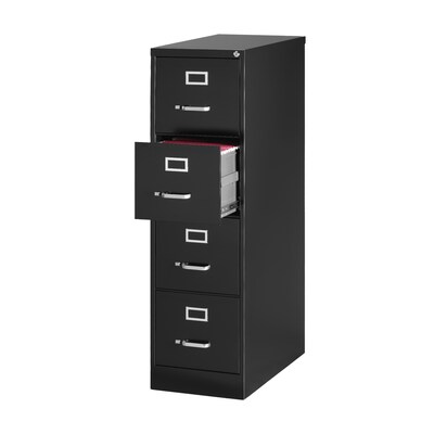 Quill Brand® 4-Drawer Vertical File Cabinet, Locking, Letter, Black, 25D (25164D)