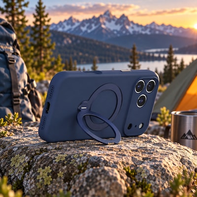 SaharaCase MagSafe Silicone Phone Case for iPhone 18 Pro Max, 360-Degree Kickstand, Wireless Charging, Dark Blue (CP01187)