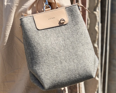 Merino Wool Midi Backpack - Granite