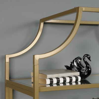 Sauder International Lux 71"H 5-Shelf Bookcase, Satin Gold (421434)