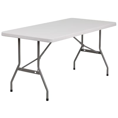 Flash Furniture Kathryn Folding Table, 60 x 30, Granite White (RB3060)