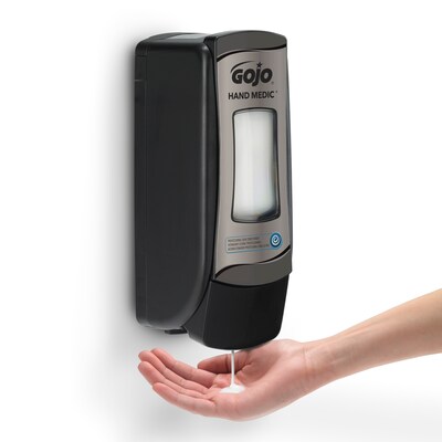 GOJO HAND MEDIC ADX-7 Wall Mounted Hand Soap Dispenser, Black/Chrome, 6/Carton (8782-06)