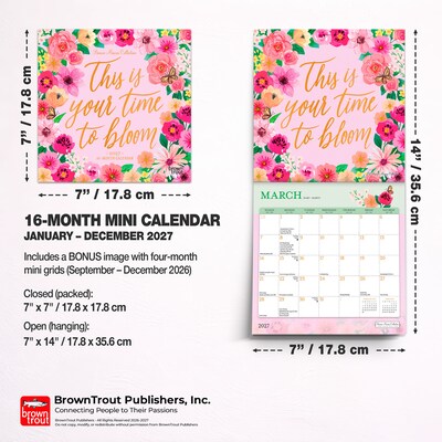 2027 BrownTrout Bonnie Marcus 7" x 7" Monthly Wall Calendar, Assorted Colors (9798330713066)