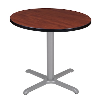 Regency Cain 30 Round Laminate X Base Breakroom Table, Cherry/Grey (TB30RNDCHGY)