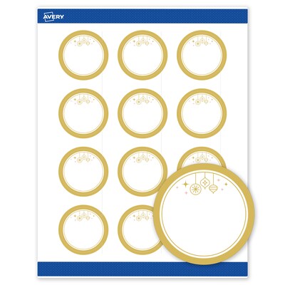 Avery Circle Multipurpose Labels, 2 Dia., White, 120/Pack (19479370536)