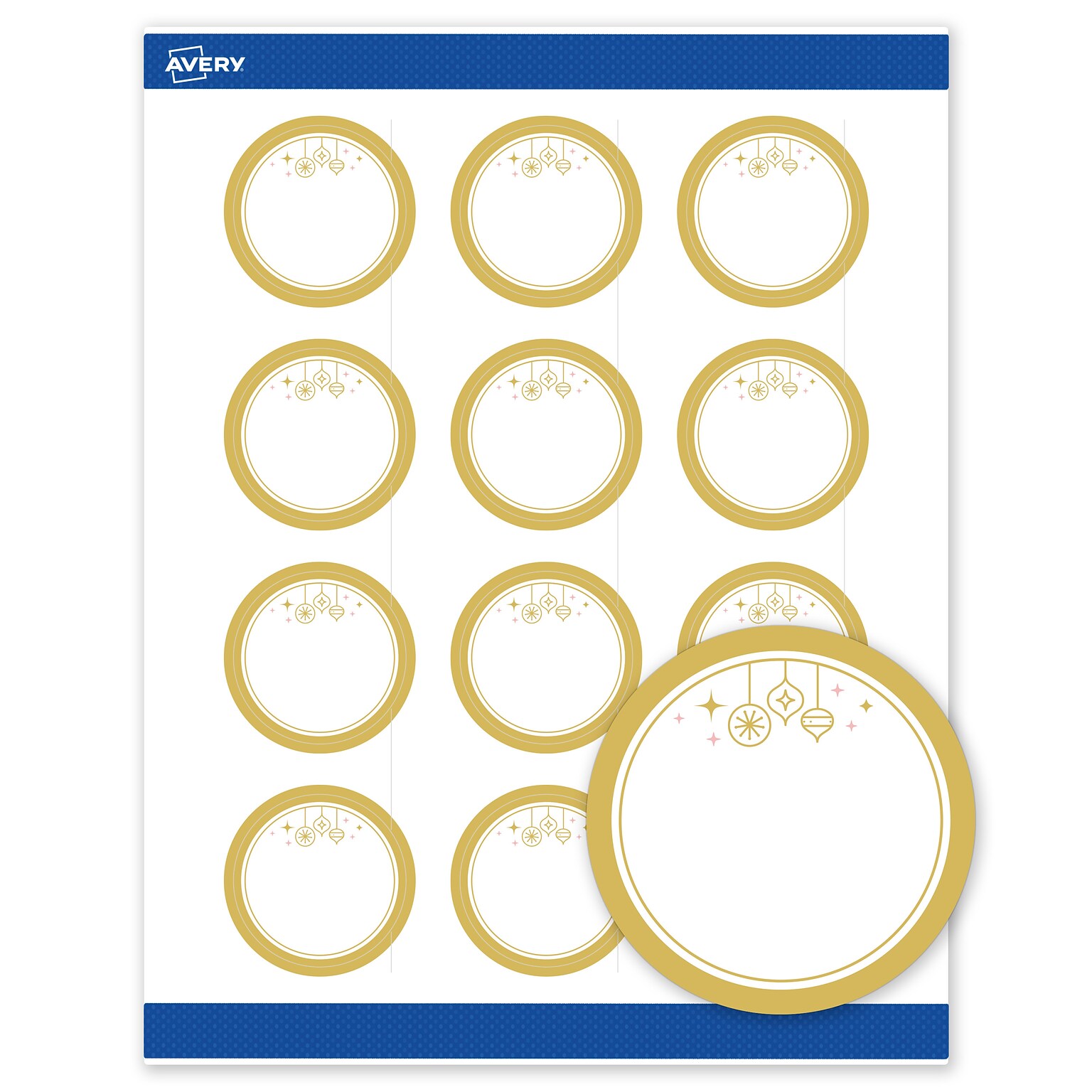 Avery Circle Multipurpose Labels, 2 Dia., White, 120/Pack (19479370536)