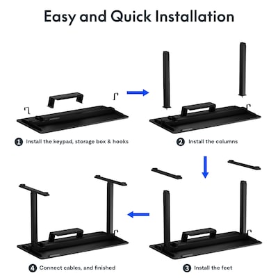 Flexispot EZ2 48"W Electric Adjustable Standing Desk, Black (EZ2B-E)