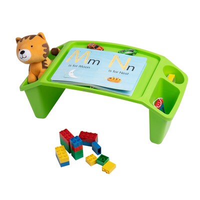 Mind Reader 10.75" x 22.25" Plastic Kids' Lap Desk Activity Tray, Green (KIDLAP-GRN)