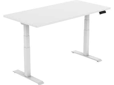 FlexiSpot E7 55W Electric Adjustable Standing Desk, White (E7WR5528W)