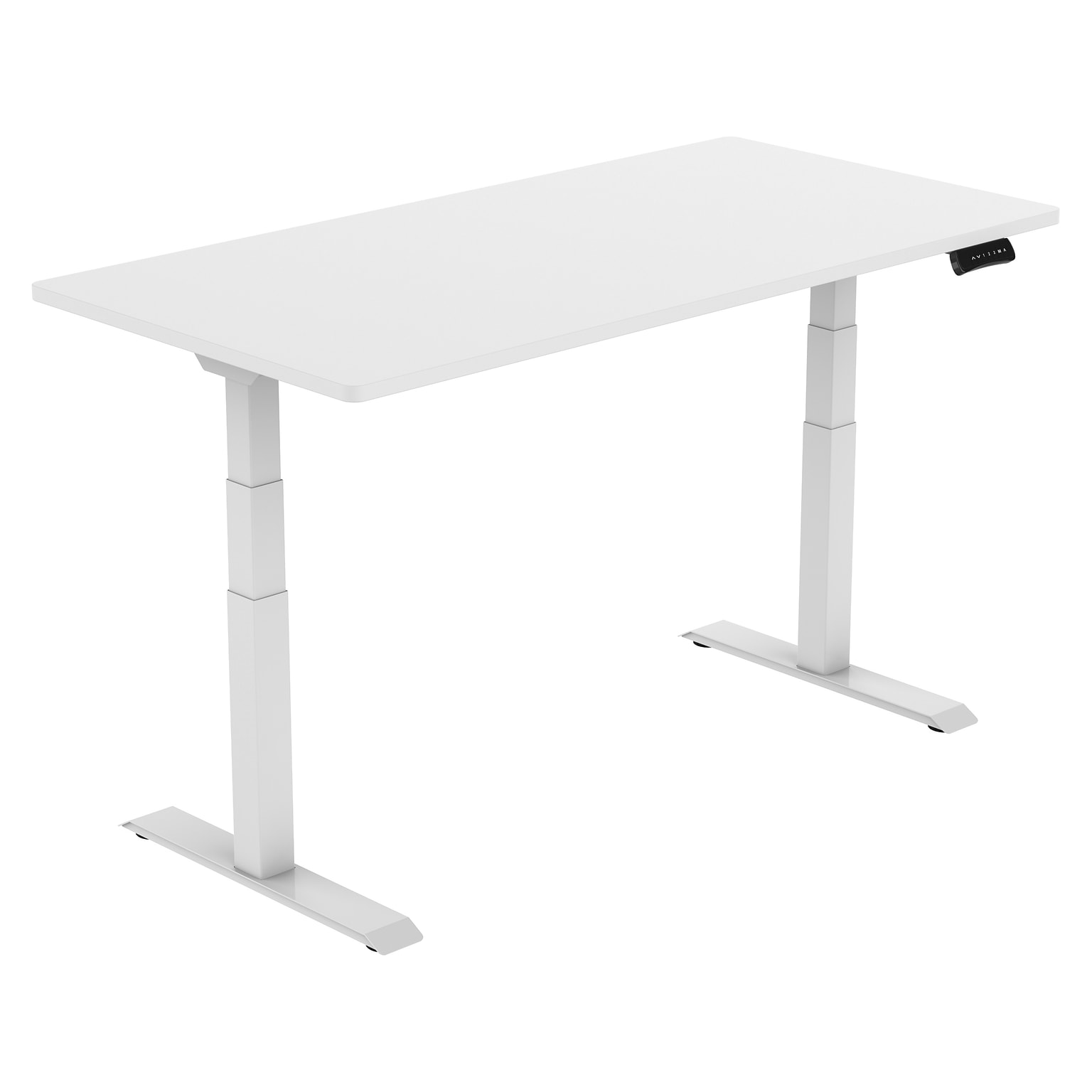 FlexiSpot E7 55W Electric Adjustable Standing Desk, White (E7WR5528W)