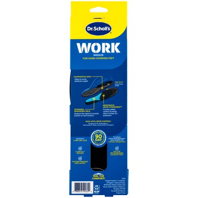 Dr. Scholls Comfort and Energy Work Massaging Gel Insoles, Men Sizes 8-14, 2/Pair (DSC59062)