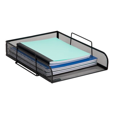 Mind Reader 4-Tier Stackable Paper Desk Tray, Metal Mesh, Black, 4/Pack (BSTACK4-BLK)