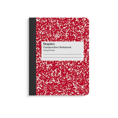Staples 1-Subject Composition Notebooks, 7.5 x 9.75, College Ruled, 100 Sheets, Assorted Colors, 48/Carton (TR55063MCT)