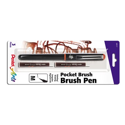 Pentel Arts Refillable Pocket Brush Pen, Sanguine (PTAGFKP3BPSG)