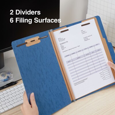 Staples® Moisture Resistant Classification Folders, 2-Dividers, 2.5" Expansion, Letter Size, Dark Blue, 10/Box (ST614620-CC)