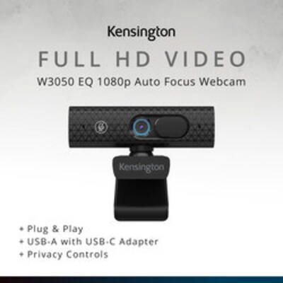 Kensington W3050 EQ 1080p Auto Focus Webcam, Black (K81172WW)