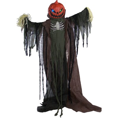 Haunted Hill Farm Life-Size Poseable Pumpkin Scarecrow (HHPUMP-4FLS)