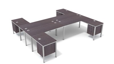 Boss Simple System 71W L-Shaped Desk, Driftwood, 4/Set (SGSD018-203)