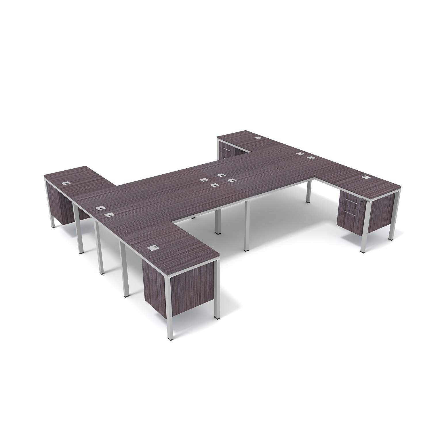 Boss Simple System 71W L-Shaped Desk, Driftwood, 4/Set (SGSD018-203)