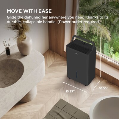 TCL 50-Pint Portable Dehumidifier, WiFi Enabled, 3-Speed, Covers up to 4500 sq. ft., Black (T50DC9SPB)