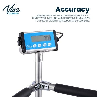 Viva Comfort ME904 Bariatric Scale with Wheels, 660 lbs. Capacity, Silver (ADI904-05-MK)