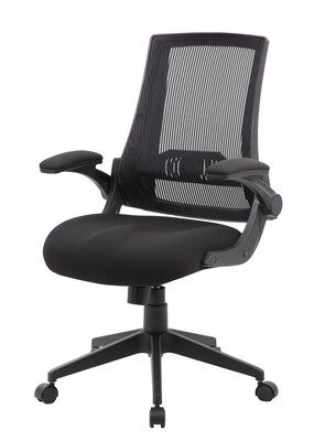 Boss Mesh Flip Arm Chair, Black (B6776-BK)