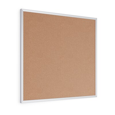 U Brands Cork Bulletin Board, Silver Frame, 3 x 3 (2877U00-01)