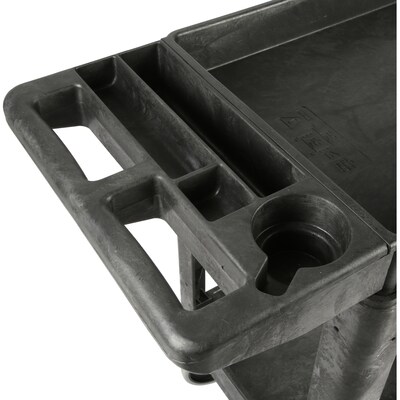 Lorell 2-Shelf Utility Cart, Black (LLR03611)
