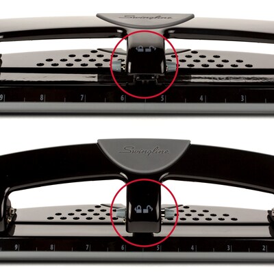 Swingline® SmartTouch™ Low Force 3-Hole Punch, 12 Sheet Capacity, Black/Gray (A7074134)