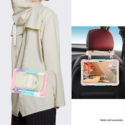 SaharaCase Raider Series Heavy Duty Case with Hand Strap for Galaxy Tab S10 Lite (2025),Tab S10 FE/S9/S9 FE, Sunset Sorbet