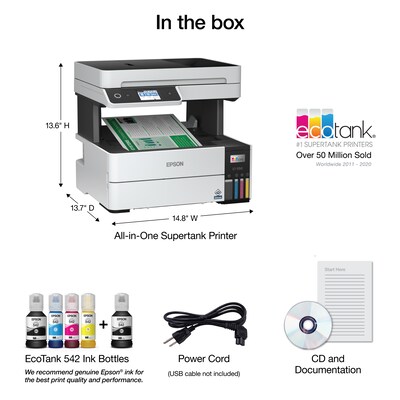Epson EcoTank Pro 5150 Wireless Color Inkjet Printer, All-In-One Supertank, Print, Scan, Copy (9472546)