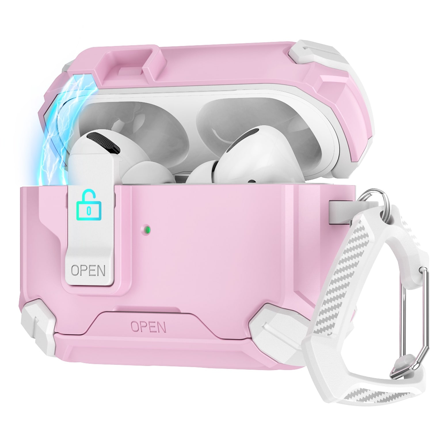SaharaCase Raider Series Heavy Duty Case Compatible with Magsafe for Airpods Pro 3, Secure Lock, Desert Rose (HP00220)