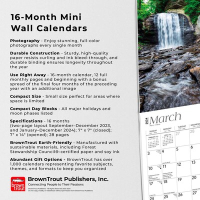 2024 BrownTrout North Carolina Wild & Scenic 7" x 14" Monthly Wall Calendar (9781975464301)