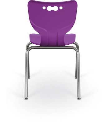 MooreCo 18" Hierarchy Student Chair with 4 Legs, Purple/Chrome Base (703673611114)