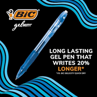 BIC Gel-ocity Original Retractable Gel Pens, Medium Point, 0.7 mm, Red Ink, 12/Pack (31565/RLC11)