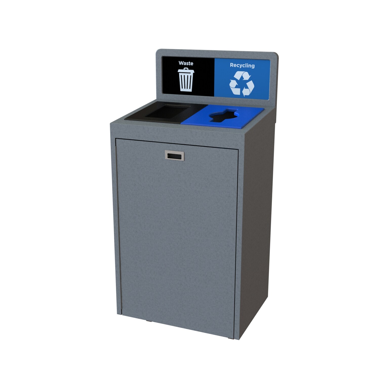 CleanRiver TIM Plastic Dual-Stream Recycling Station, 36 Gallon, Gray (TIM36-2-WR-GY)