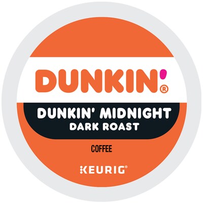 Dunkin' Midnight Coffee Keurig® K-Cup® Pods, Dark Roast, 88/Carton (400849)