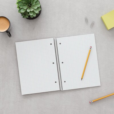 Staples 1-Subject Notebooks, 8" x 10.5", Graph Ruled, 70 Sheets, Red (ST23984C)